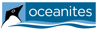 Logo of Oceanites featuring a stylized penguin head and blue waves with the word 'oceanites'