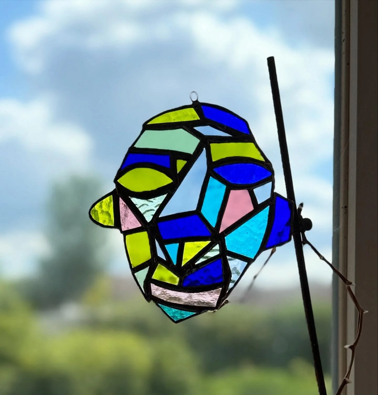 spent the past 5 weeks learning how to work with glass, copper foil and solder! 🥽

what a fun &amp; interesting medium! really challenged myself to create my own peice in 10 hours &amp; this is what I came up with. Happy overall but my soldering ski