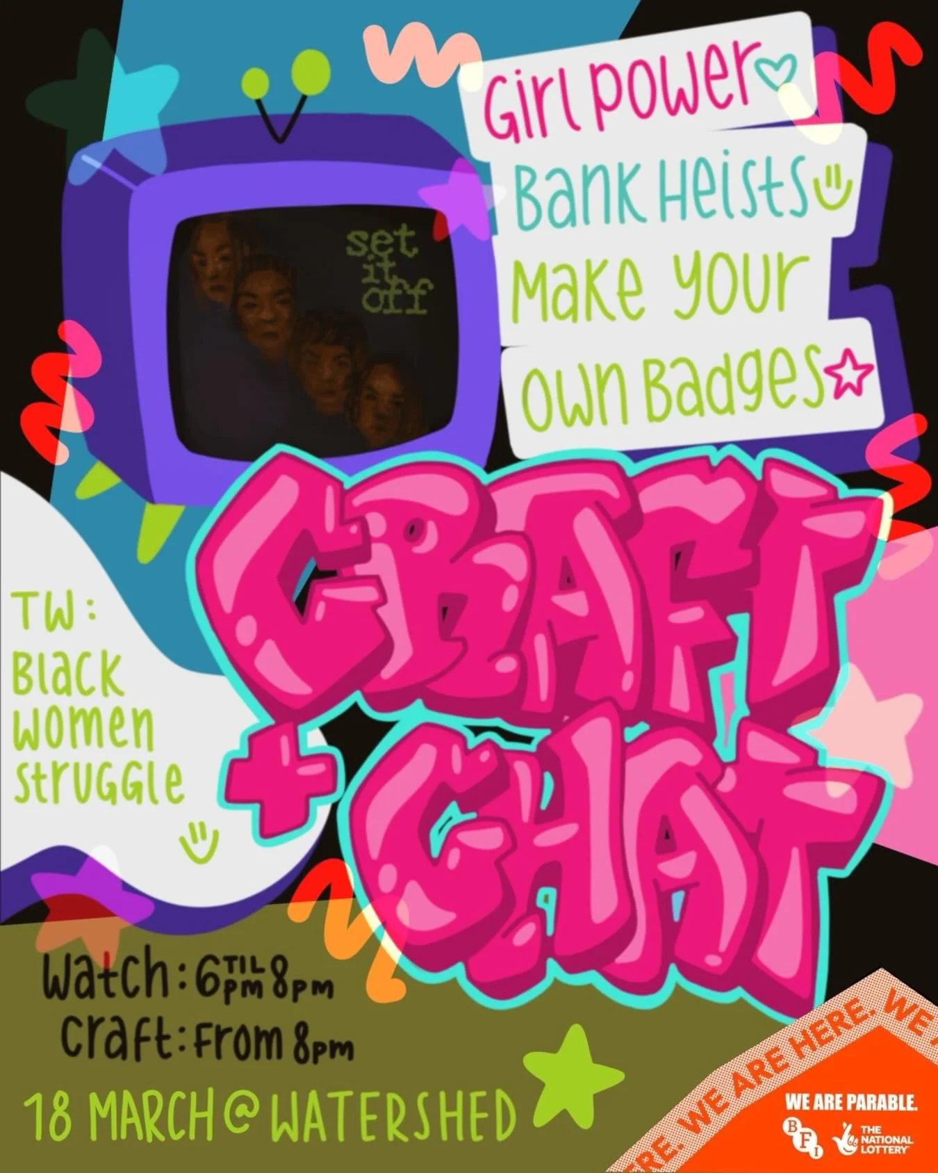 🔊 ANNOUNCEMENT 🔊

Join me at the @w_shed for a screening of Set It Off (1996) - followed by some wholesome crafty chats about womanhood, the struggle of survival &amp; what it means to be a sister 🙂&zwj;↕️

After the film, you can hang out with me