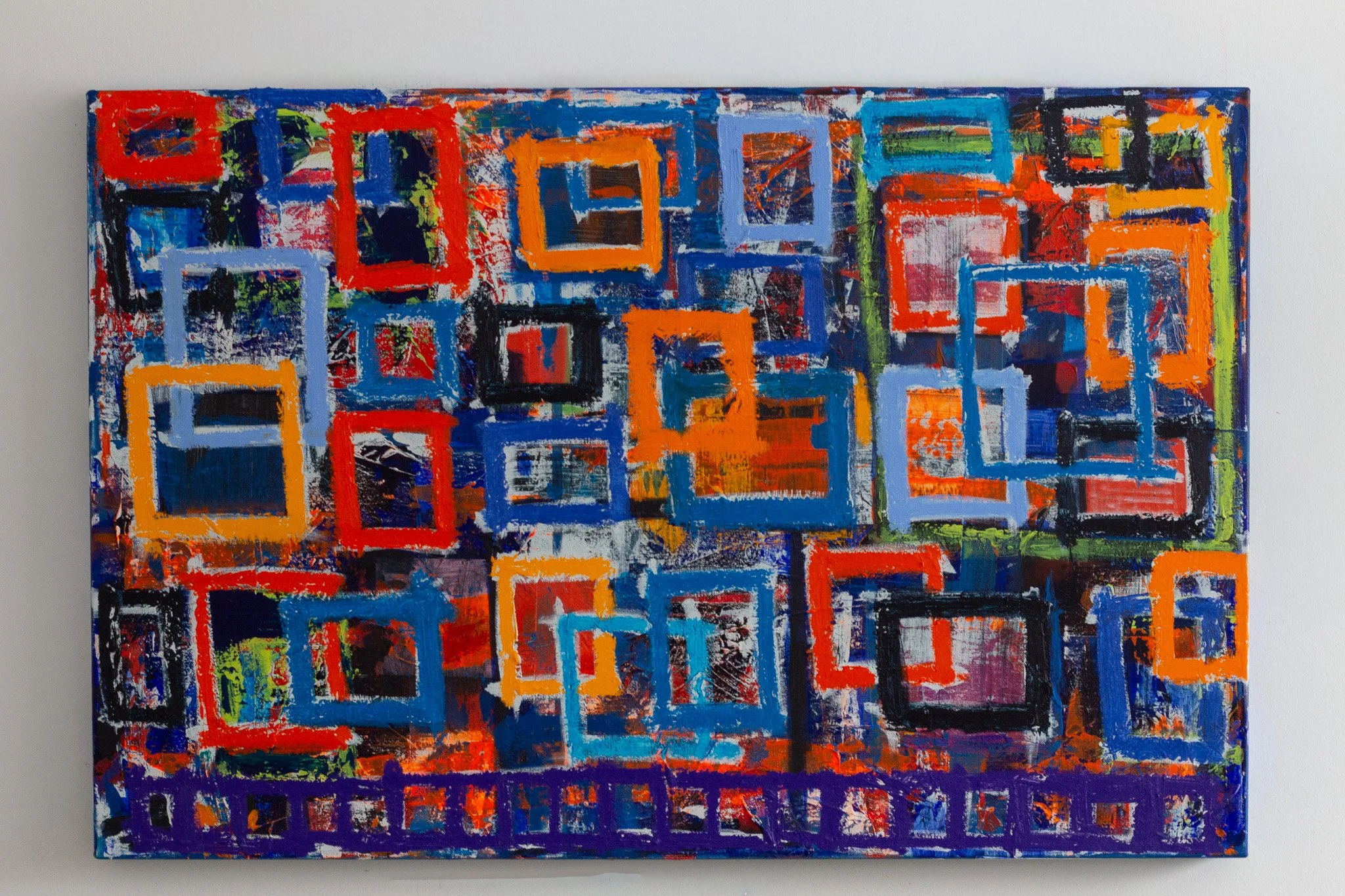 Acrylique & oil stick sur toile, 24" x 36"