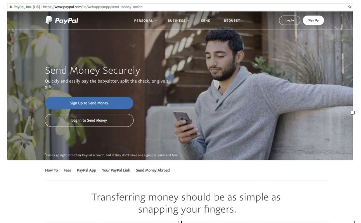 • • •  With thes branded image PayPal SHOWS us how simple transferring money can be! 