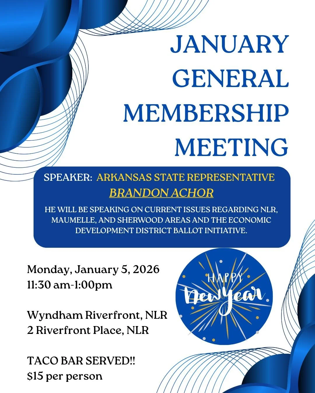 🎉 New Year. New Opportunities. 🎉

Mark your calendar for January 5, 2026 and join us for our upcoming General Membership Meeting.

We&rsquo;re looking forward to seeing our members come together to start the year informed and inspired!

#GCBOR #ARK