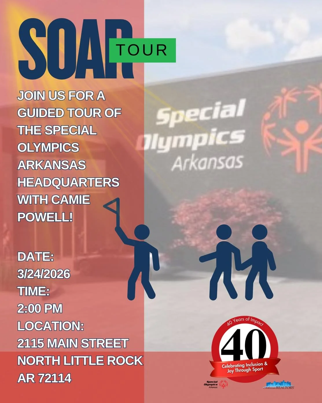 We&rsquo;re looking forward to tomorrow!

At 2 PM, we&rsquo;ll be attending a walkthrough of the Special Olympics Arkansas headquarters, and we&rsquo;re excited to learn more about the incredible work happening right here in our community.

Opportuni