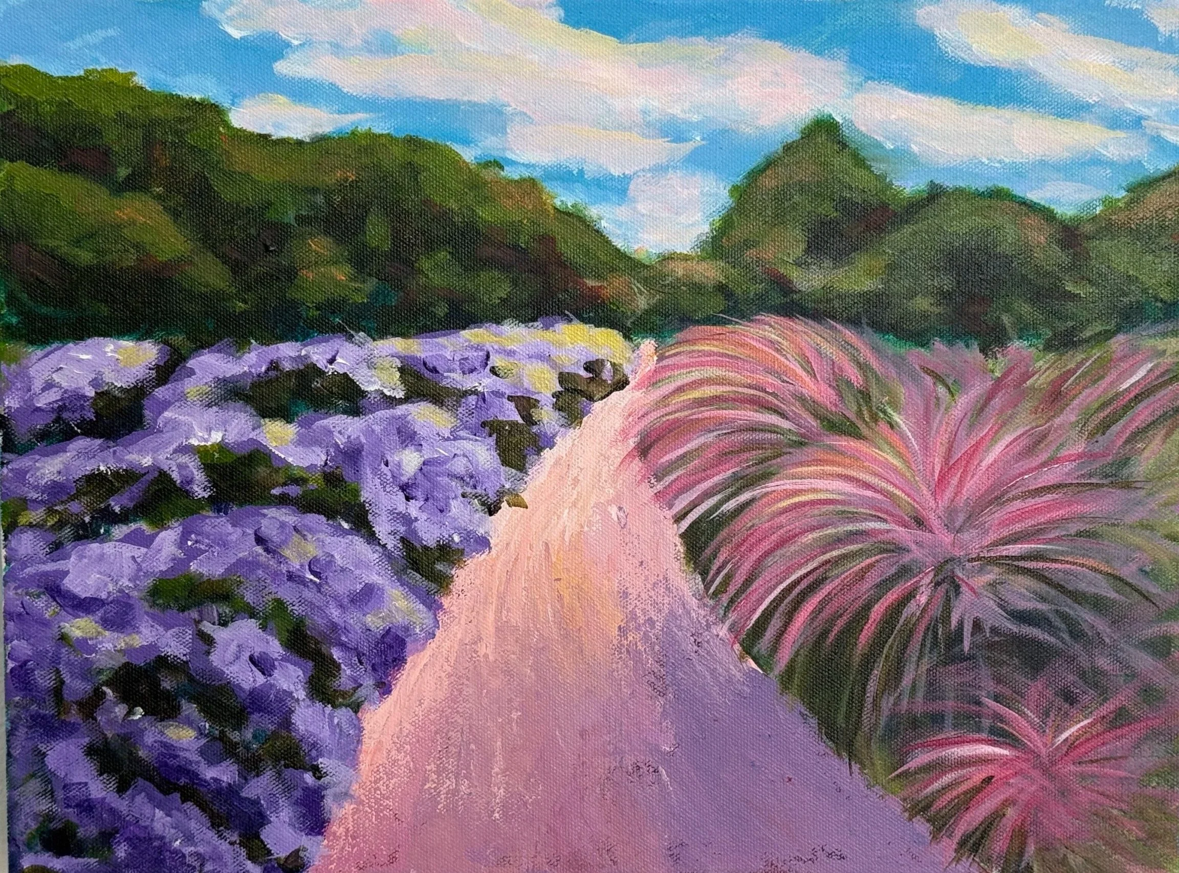 Flower Road - Acrylic 16”x12”