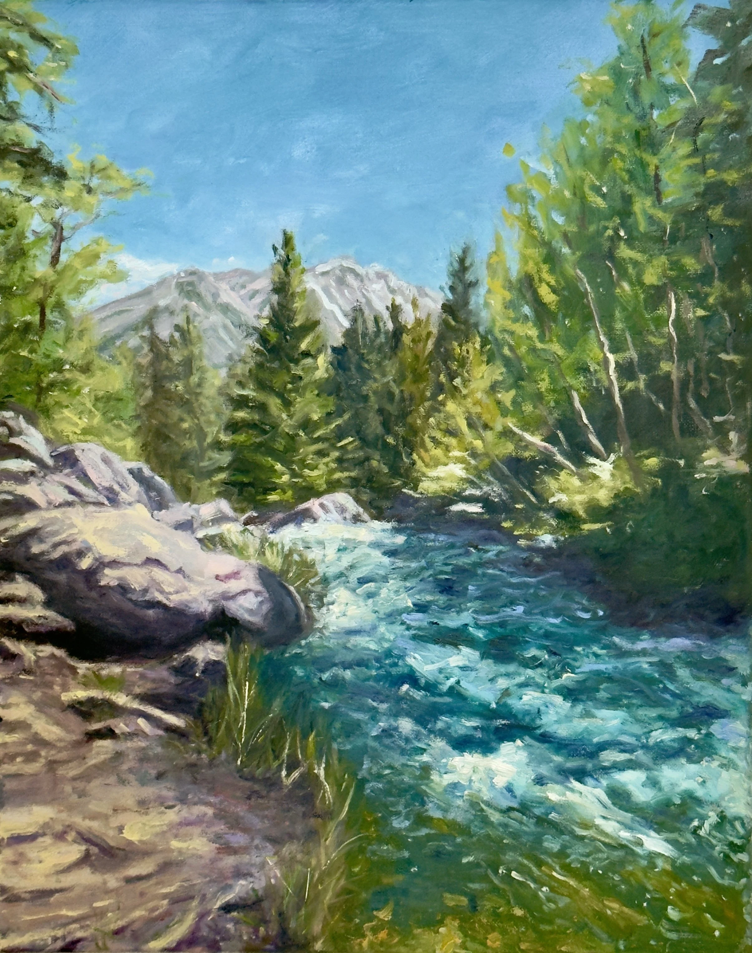 Colorado Mountain Stream - Oil on Canvas 16”x20”