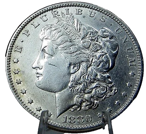 1880-P BU MORGAN SILVER DOLLAR FROM ORIGINAL BANK BAG GEM BU #1068