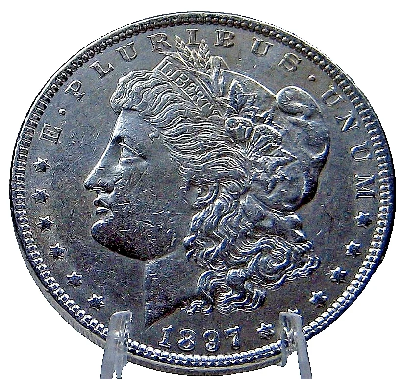 1897-P BU MORGAN SILVER DOLLAR FROM ORIGINAL BANK BAG GEM BU #1073