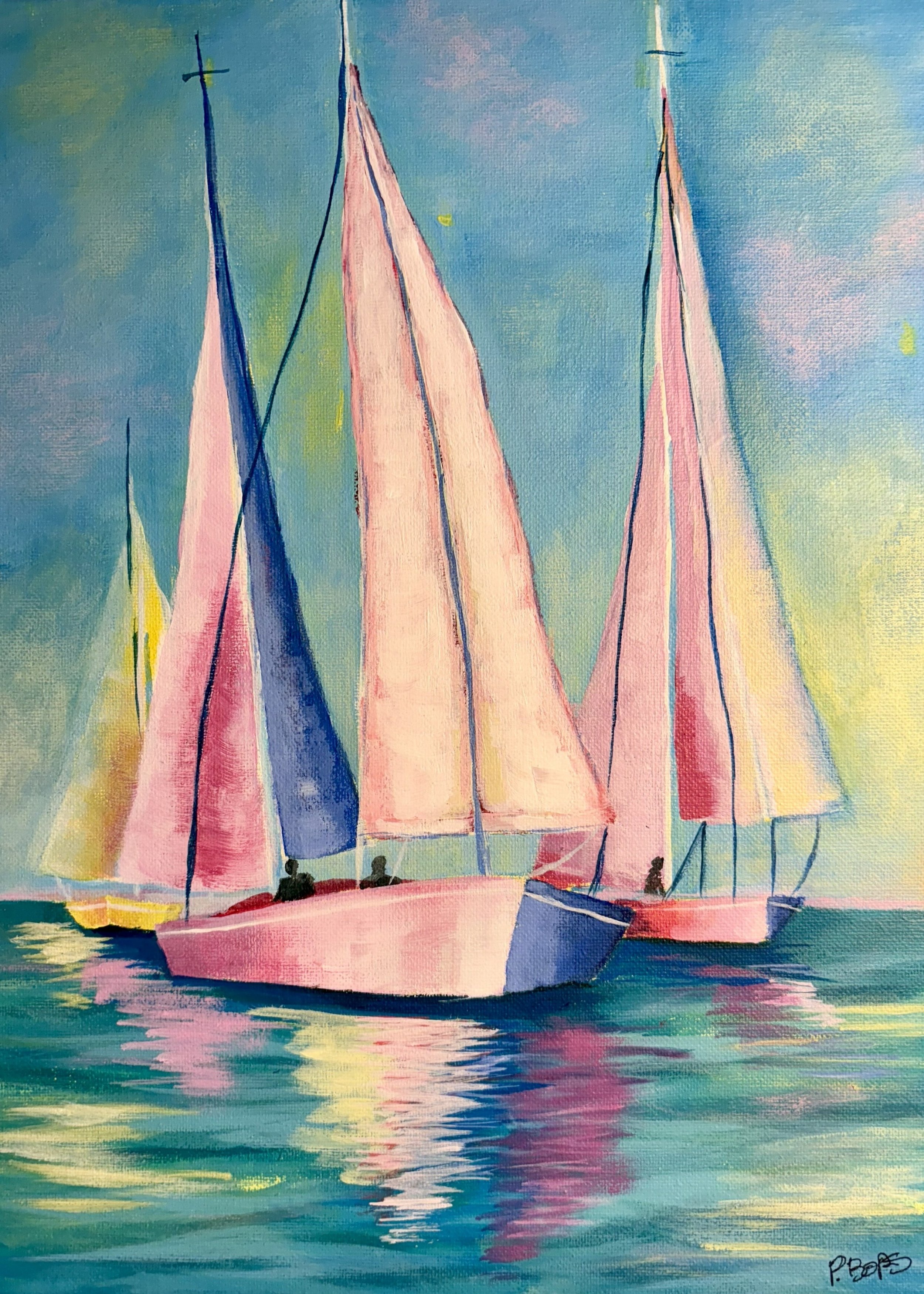 Sweet Summer Days -$100 unframed; acrylic. Also available as Print (8 x 10) $15, and Greeting Card (5 x 7) $5.