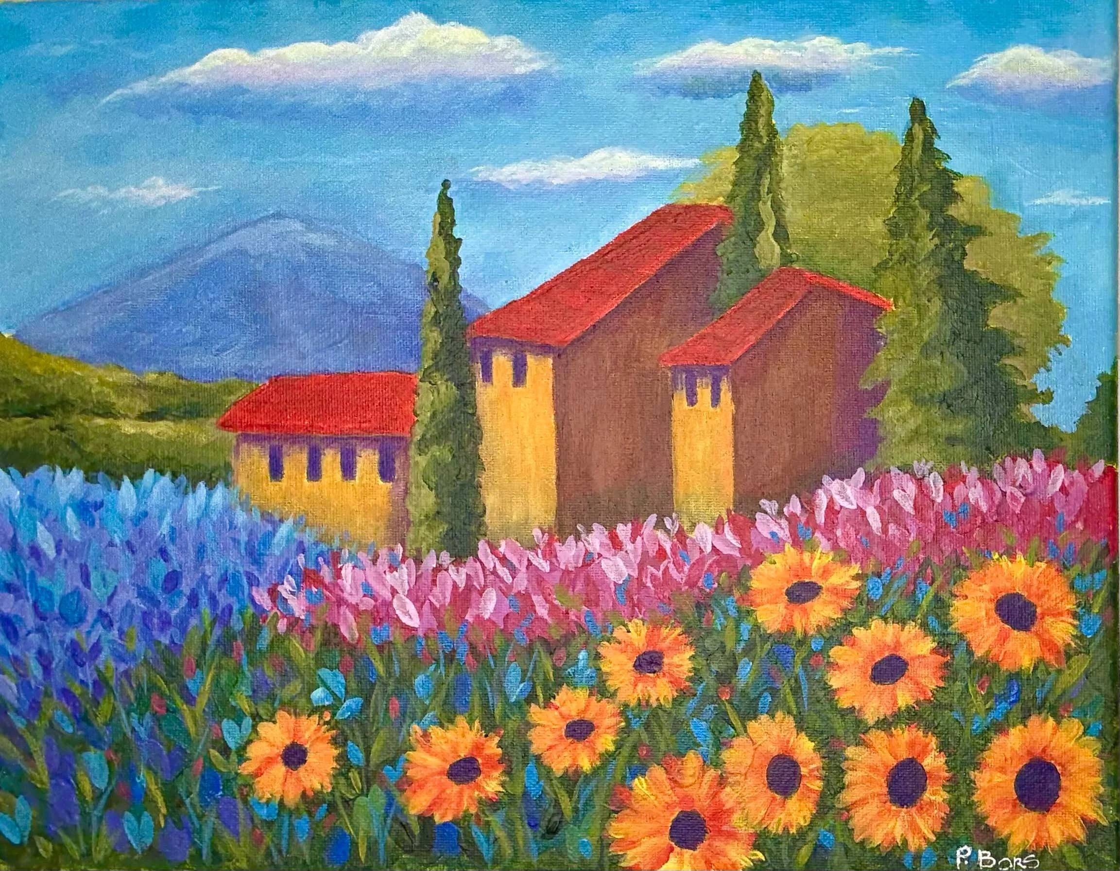 Tuscan Hills - $100 unframed; acrylic 11 x 14