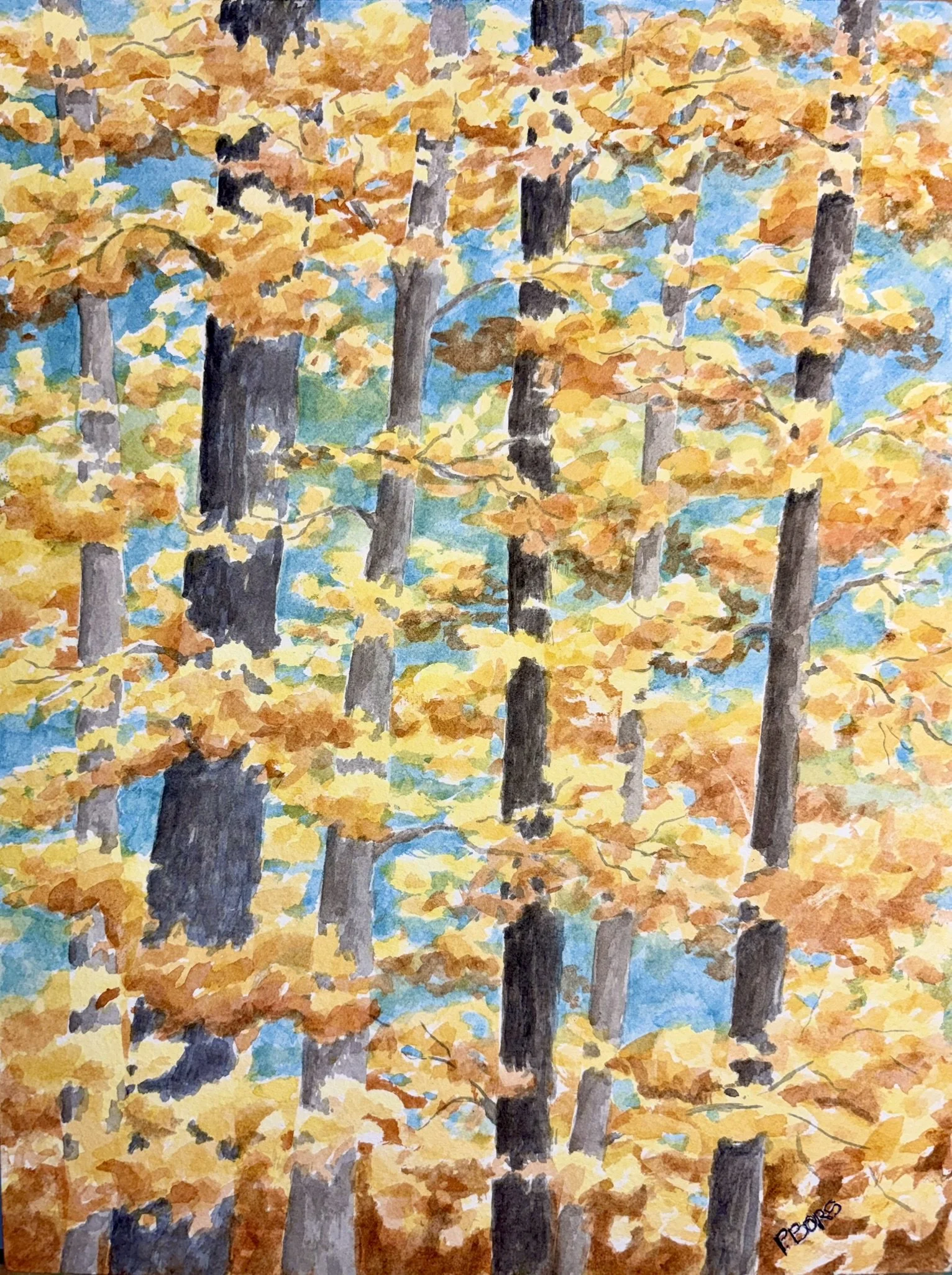 Fall leaves - 9 x 12 watercolor; $100 unframed