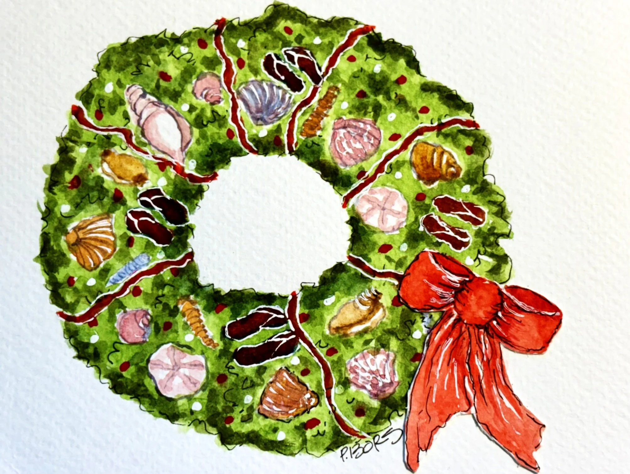 Florida Wreath Greeting Card (5 x 7) $5.