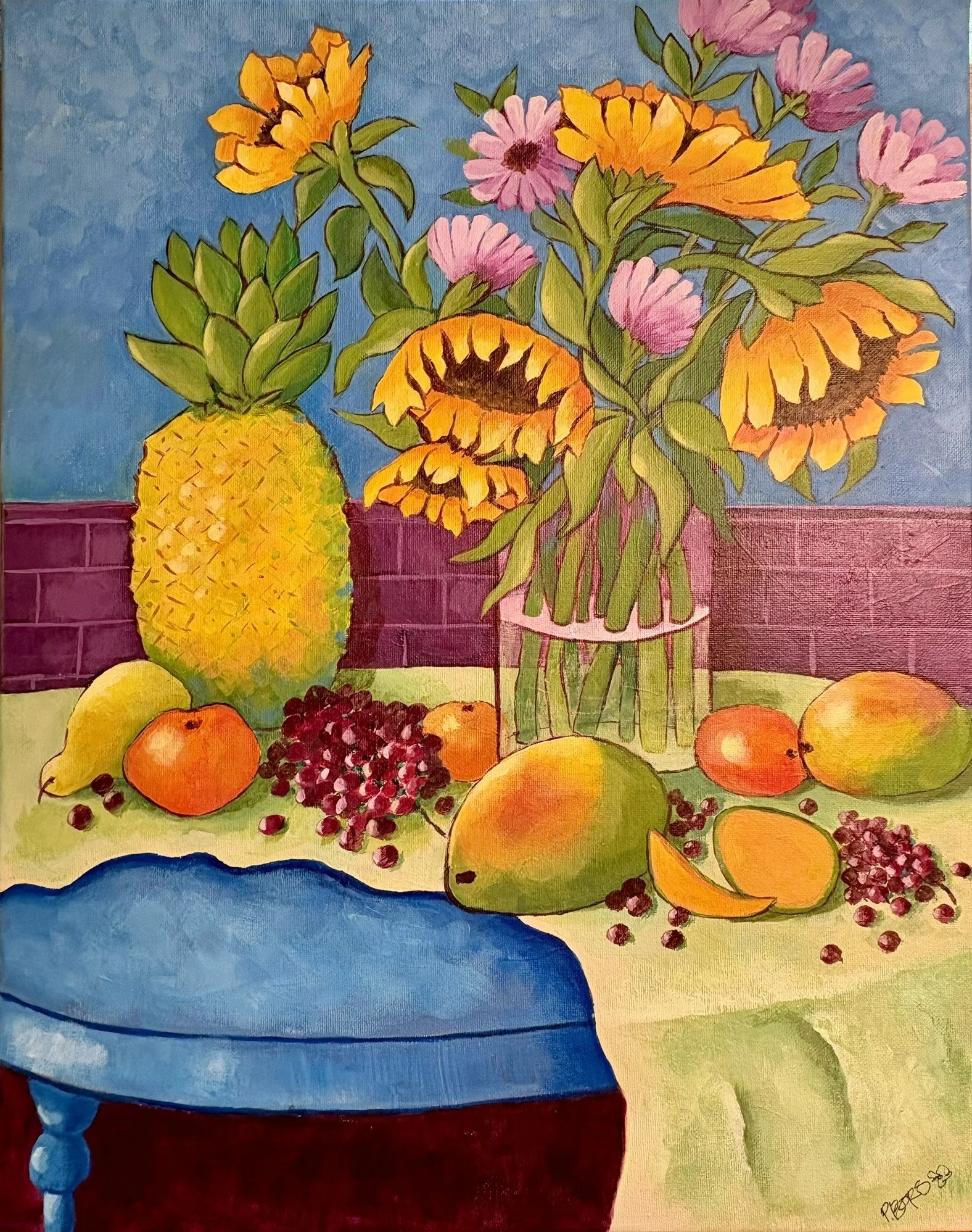 Still Life with Mangoes - 16 x 20 acrylic; $175 unframed; $225 framed