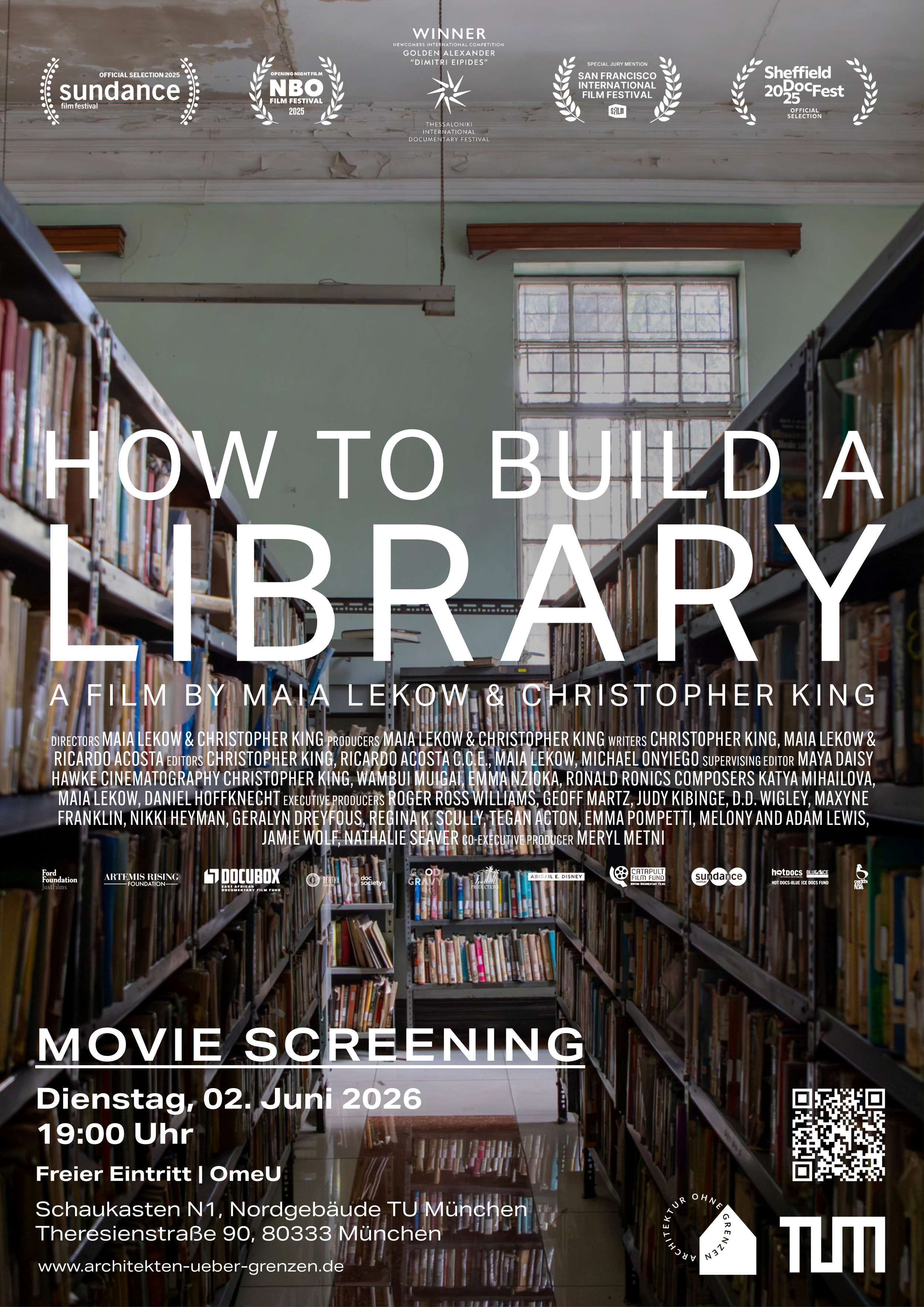 Einladung zum Screening der Dokumentation&nbsp;How to Build a Library&nbsp;am 02.06.2026 in München
