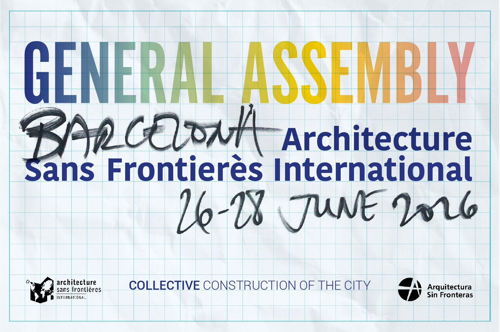 Generalversammlung Architecture Sans Frontières international vom 26.- 29.06.2026 in Barcelona