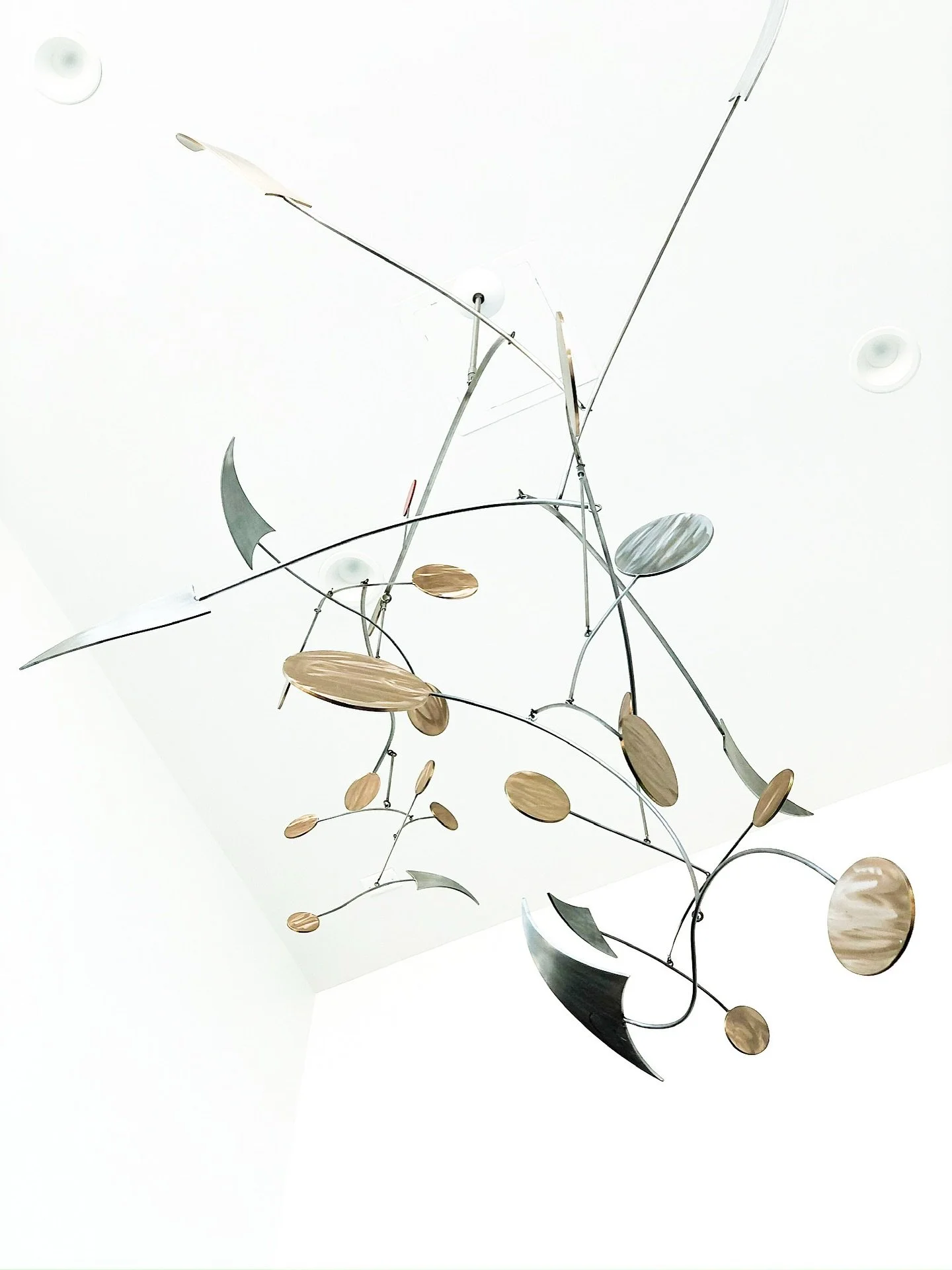 Mixing Metals ✨
➖➖➖➖➖➖➖
We&rsquo;re passionate about partnering with local artists whenever we can! This stunning mobile was made by @stephencanneto and installed in our favorite penthouse project. The way it moves and catches the light creates a dyn