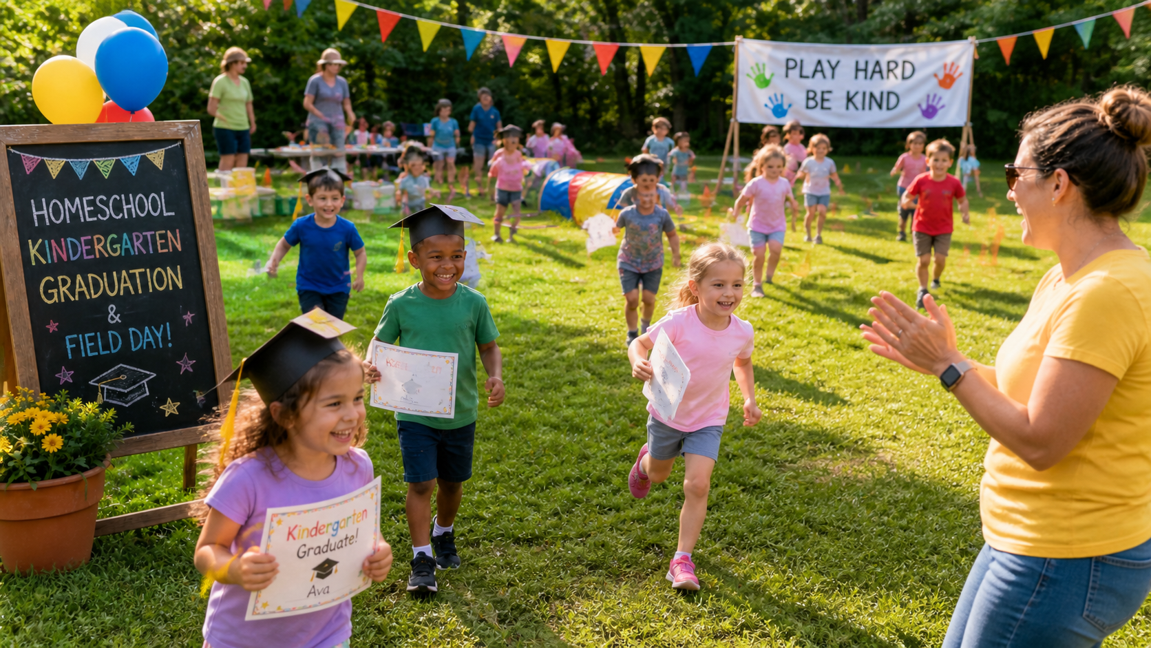 Kindergarten Graduation and Homeschool Field Day