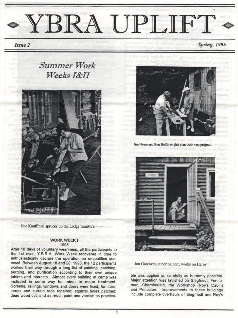 1996 YBRA Uplift Newsletter (Issue 2)