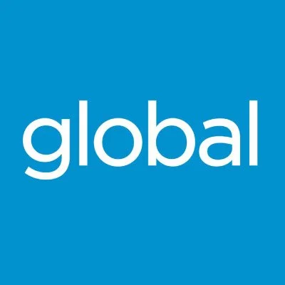 Blue background with the word 'global' in white lowercase letters.