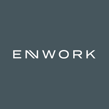 ENWORK logo on a gray background.