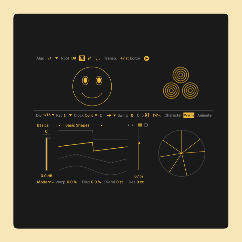 The image shows diverse Max for Live devices on a dark background.