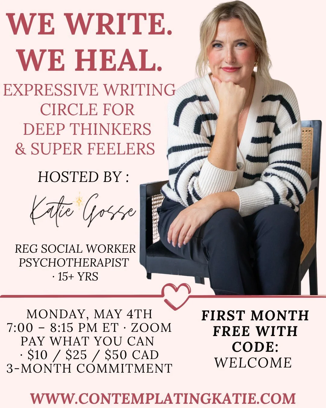 May the writing fourth be with you LOL! We Write. We Heal. is next Monday and its almost full! Get your first month free FOR MAY ONLY! 

I started We Write. We Heal. because I believe there is something that happens in a group that I honestly cannot 