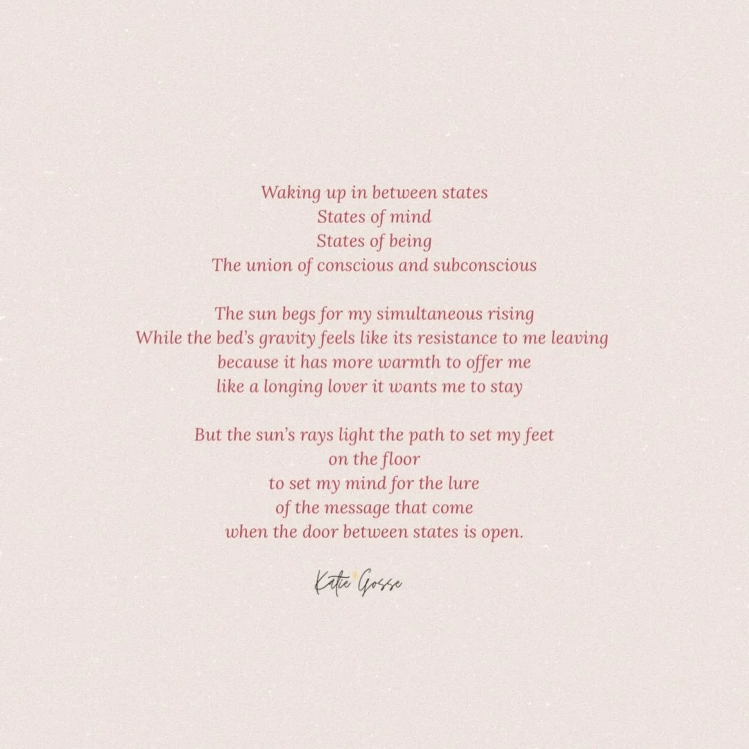 The sacred space between waking and dreaming is one that calls my name as I lay in a sun soaked sheet. 

Wrote this, this morning, as my brain began to transition from the pillow to the treadmill. 

If you&rsquo;re like me, the lingering in bed isn&r