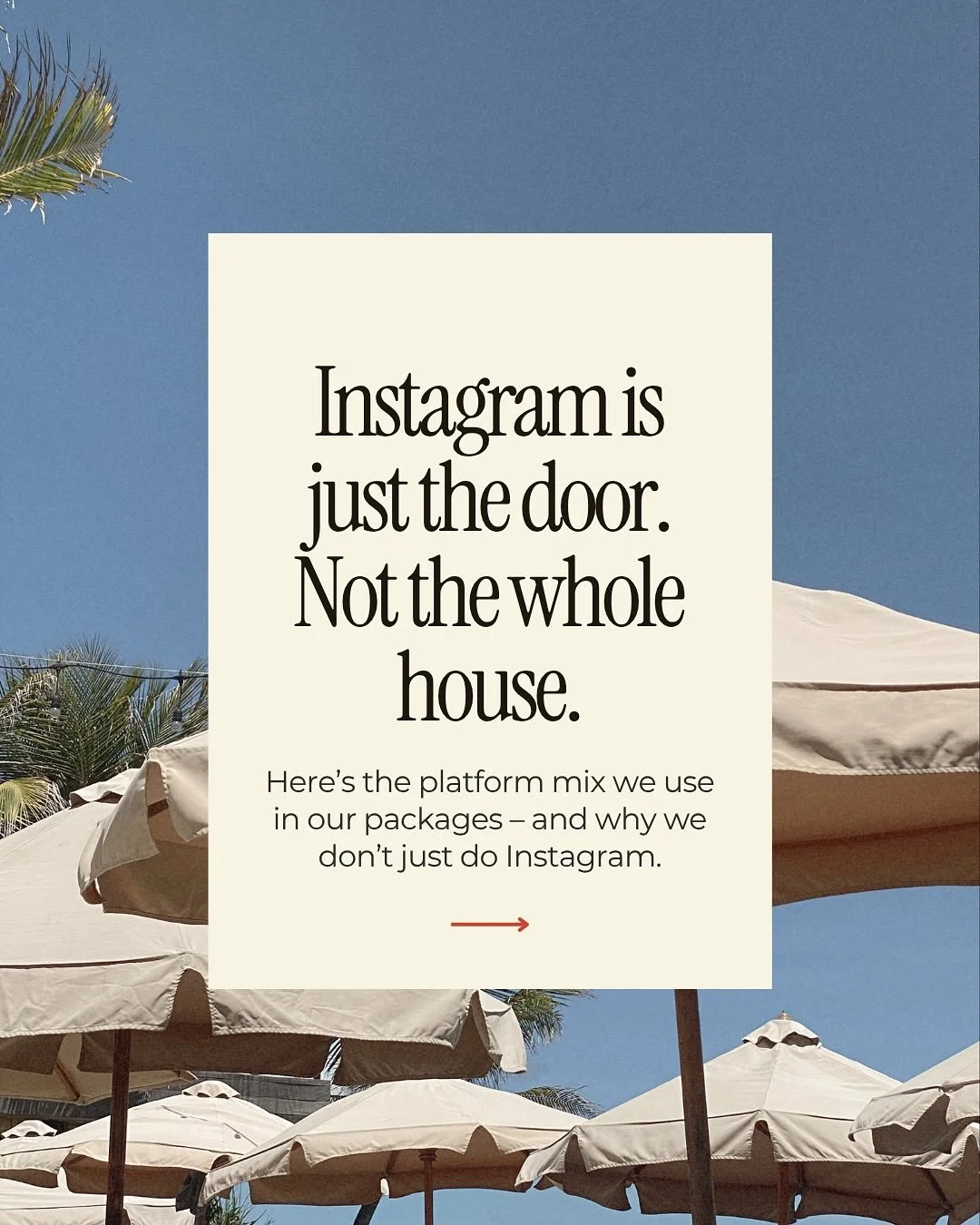 If Instagram is your entire marketing strategy... you&rsquo;re playing the short game.

The best brands? They build a system &ndash; not just a feed.

Here&rsquo;s the mix we use in every client package:

⚡️ Instagram for visibility
⚡️ Email for trus