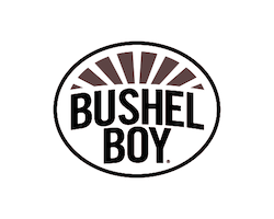Bushel Boy logo with stylized sunburst design and bold text