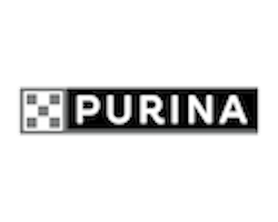 Purina logo with black and white design