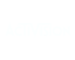 Actvision logo with black and white text