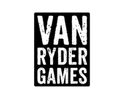 Logo of Van Ryder Games with white text on a black background