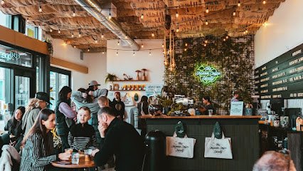 Shroom Coffee Bar offers both normal and mushroom blend coffees, along with some food options! Also walking distance from the Jupiter hotels, and is very cute/trendy.