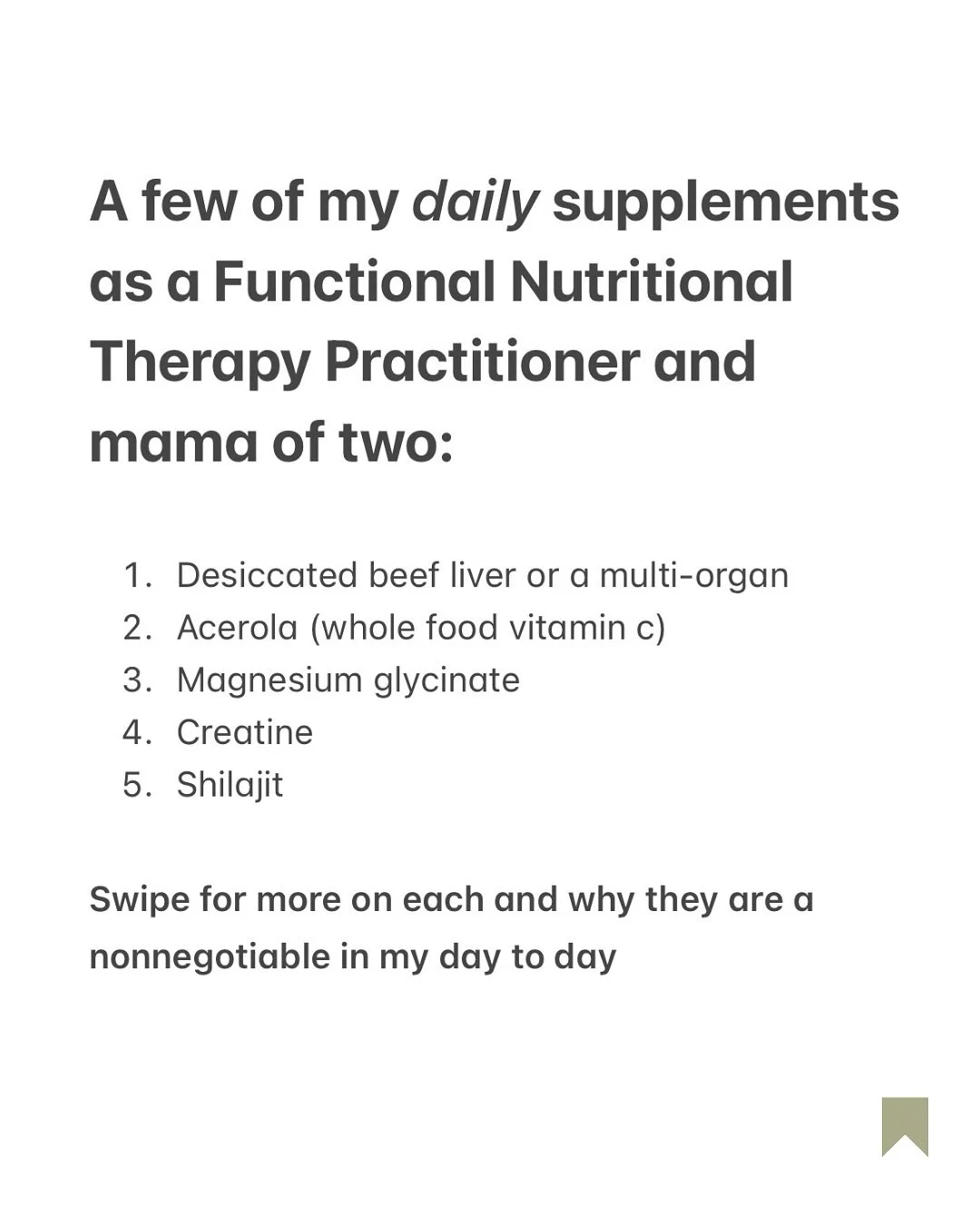 Supplement recommendations are very individualized BUT these are a few staples in my regimen that I often recommend to SOOOO many clients as well 👏 

Link in bio for the direct links to everything!