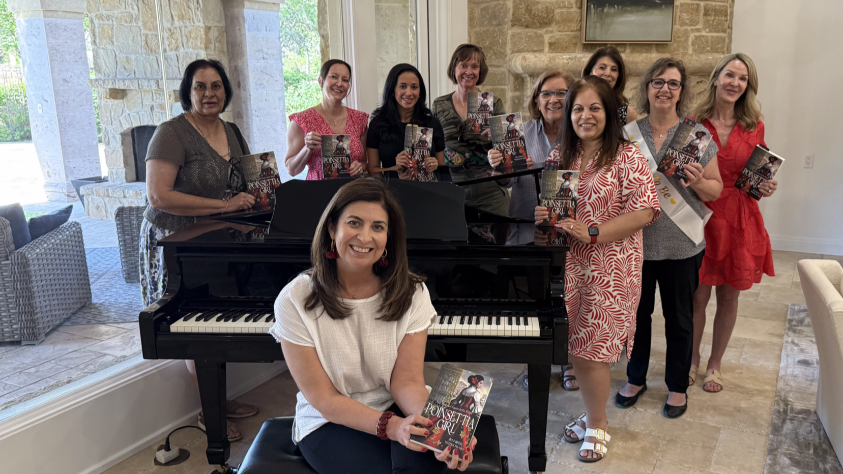 Book club reading of Poinsettia Girl Novel Lakeway Texas