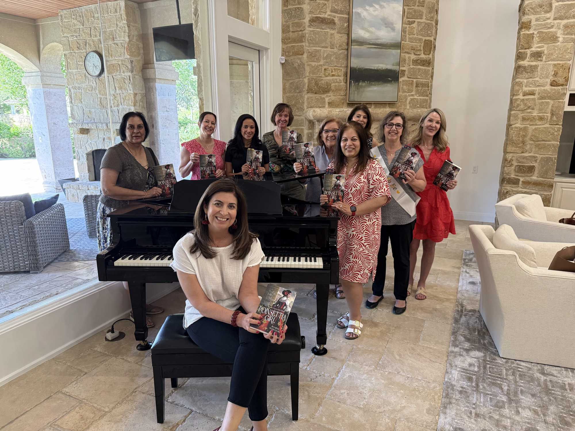 Book club reading of Poinsettia Girl Novel Lakeway Texas