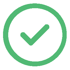 Groen vinkje in een cirkel