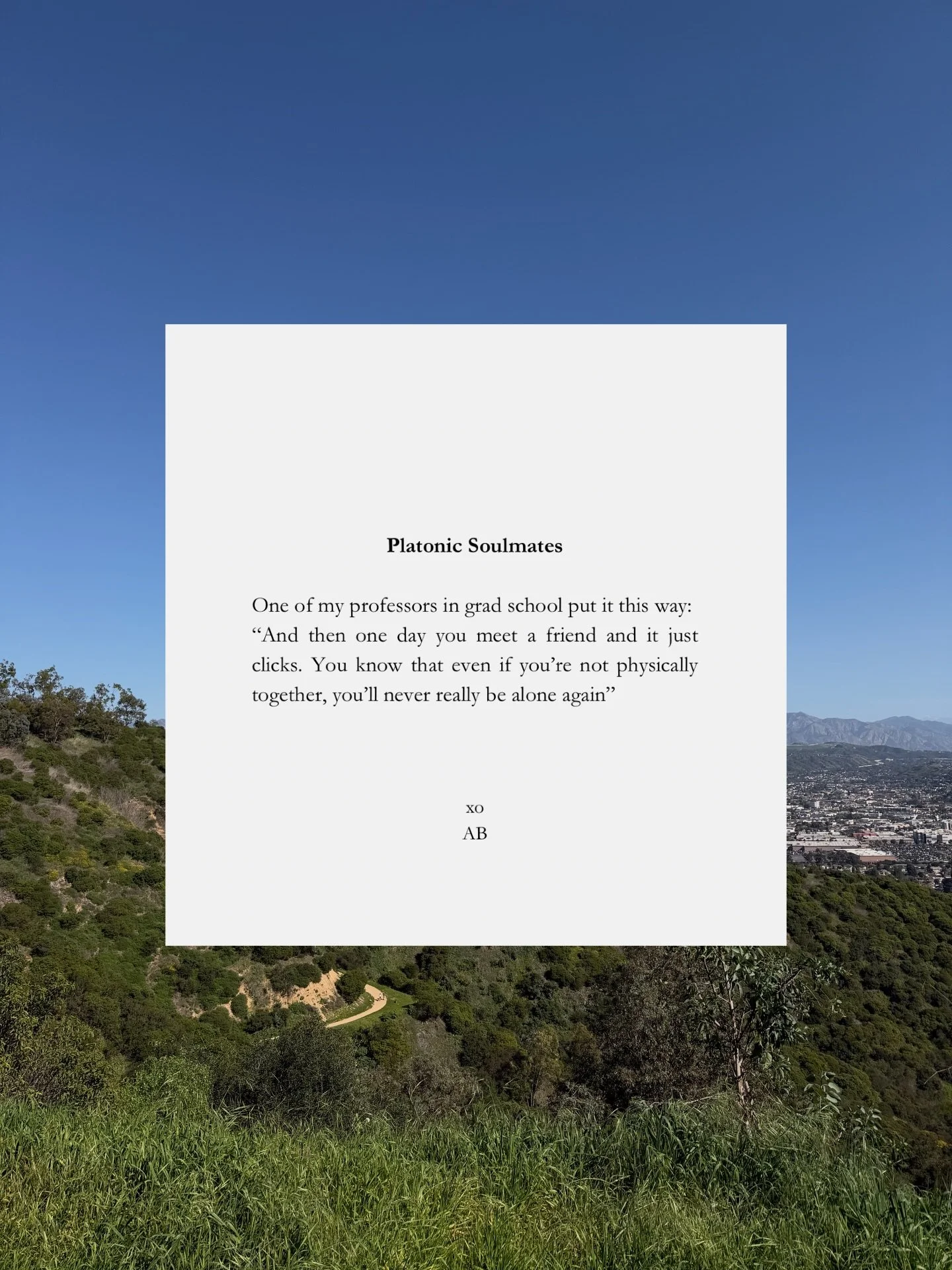 I absolutely love the way my professor (Shout out to Dr. Terry Hargrave!) encapsulated this in a simple, but poignant two sentences. Romantic partnership is not the end all be all of experiencing intimacy, emotionally corrective experiences, and rela