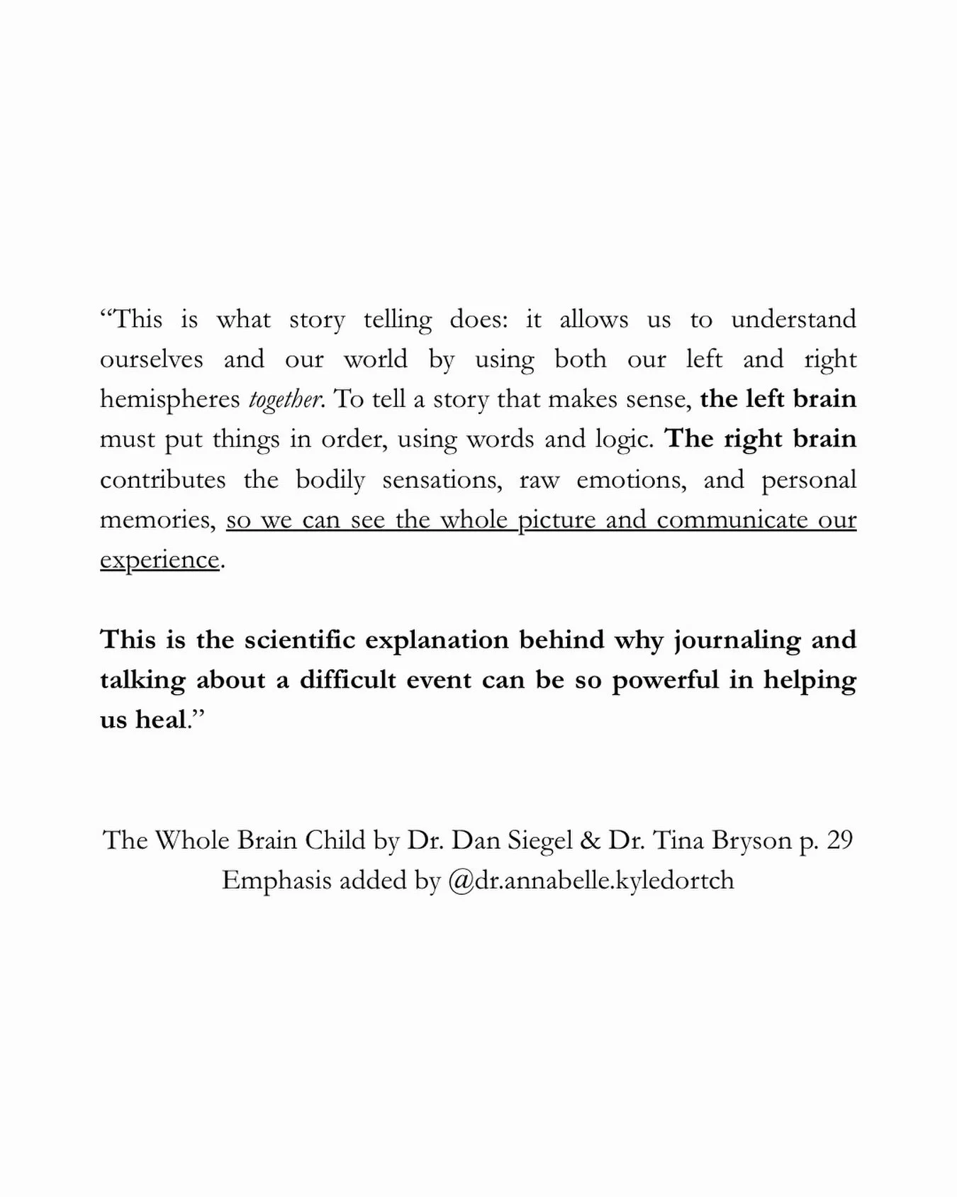 This book is primarily about supportive &amp; effective parenting through the lens of neuropsychiatry &amp; child development/ psychology &mdash; but there is so much good stuff in there for non-parents too if you are wanting to understand the childr