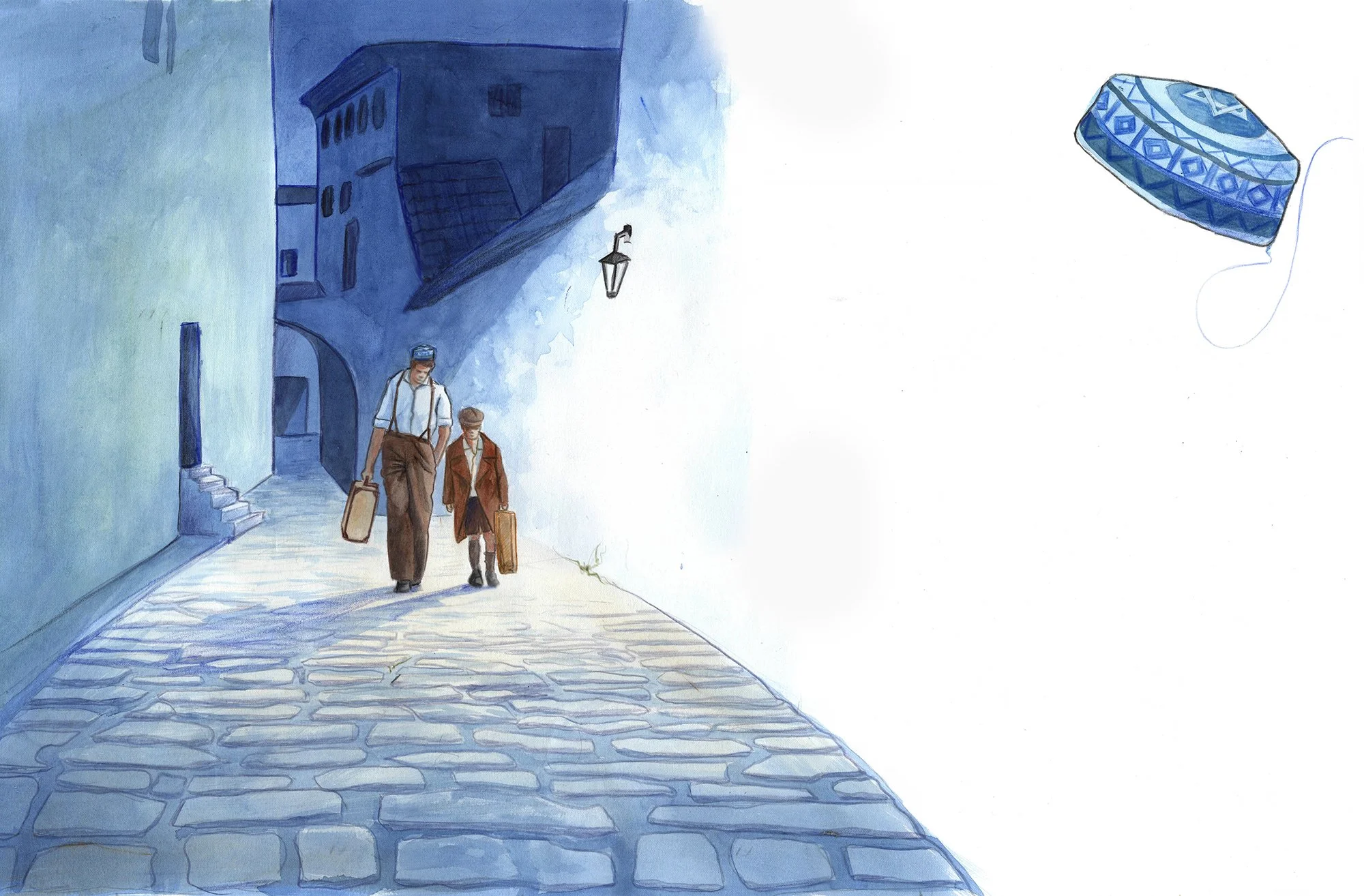 Watercolor illustration for The Marvelous Kippah