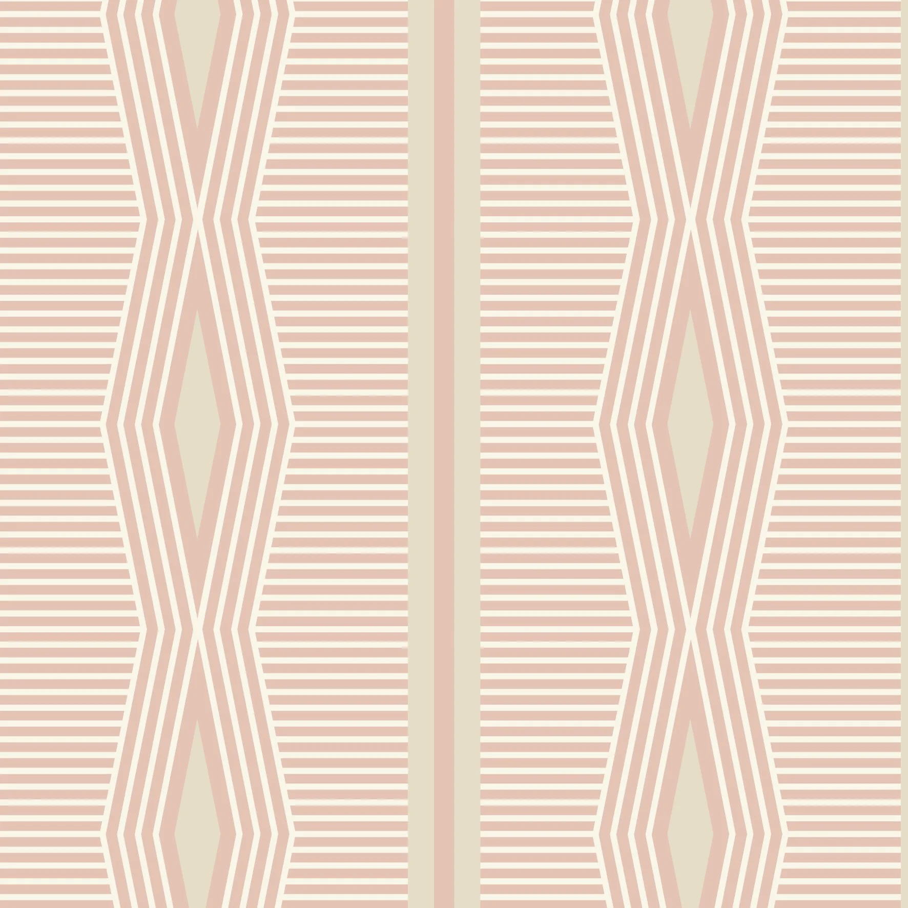 Diamond Stripe Cream salmon