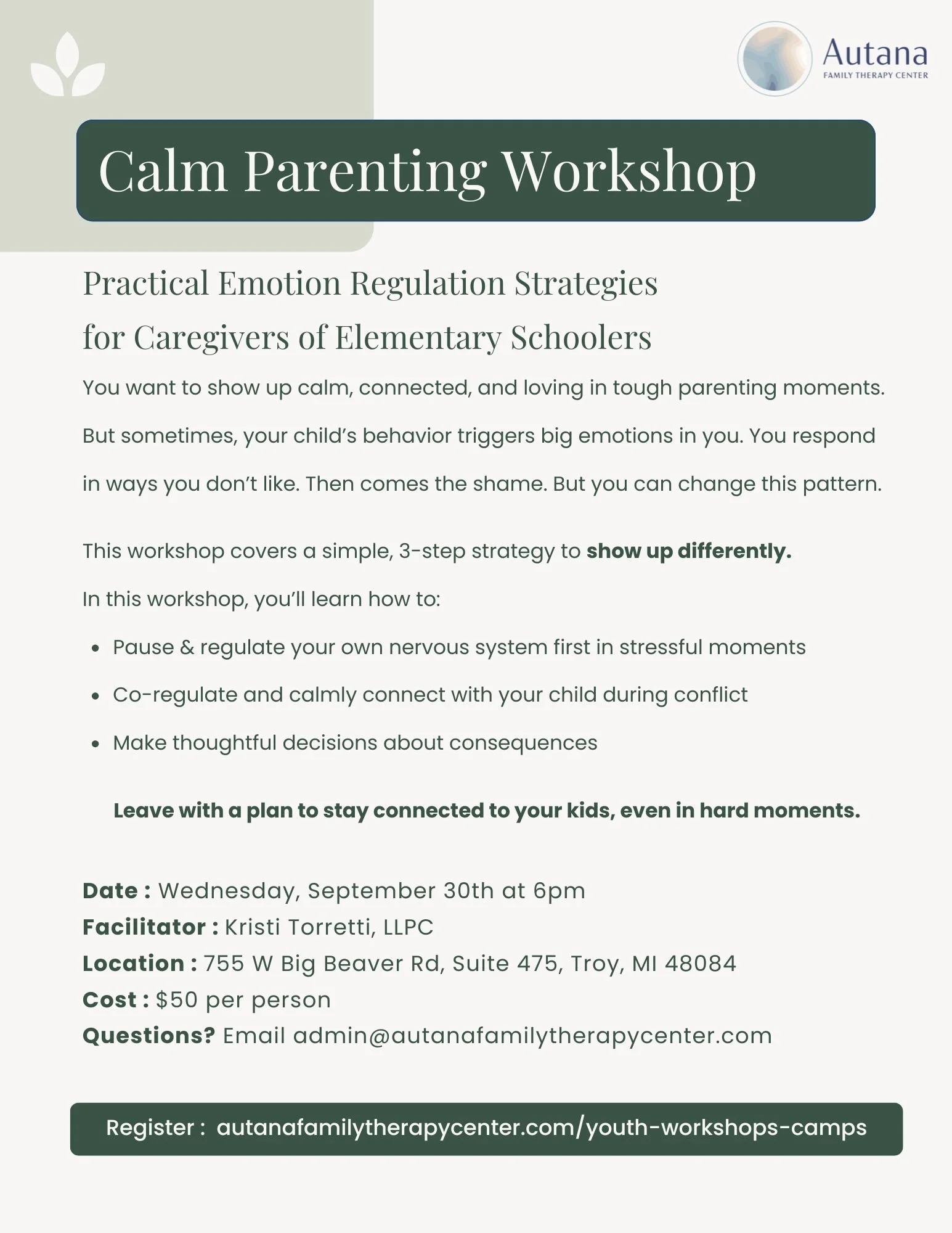 Calm Parenting Workshop