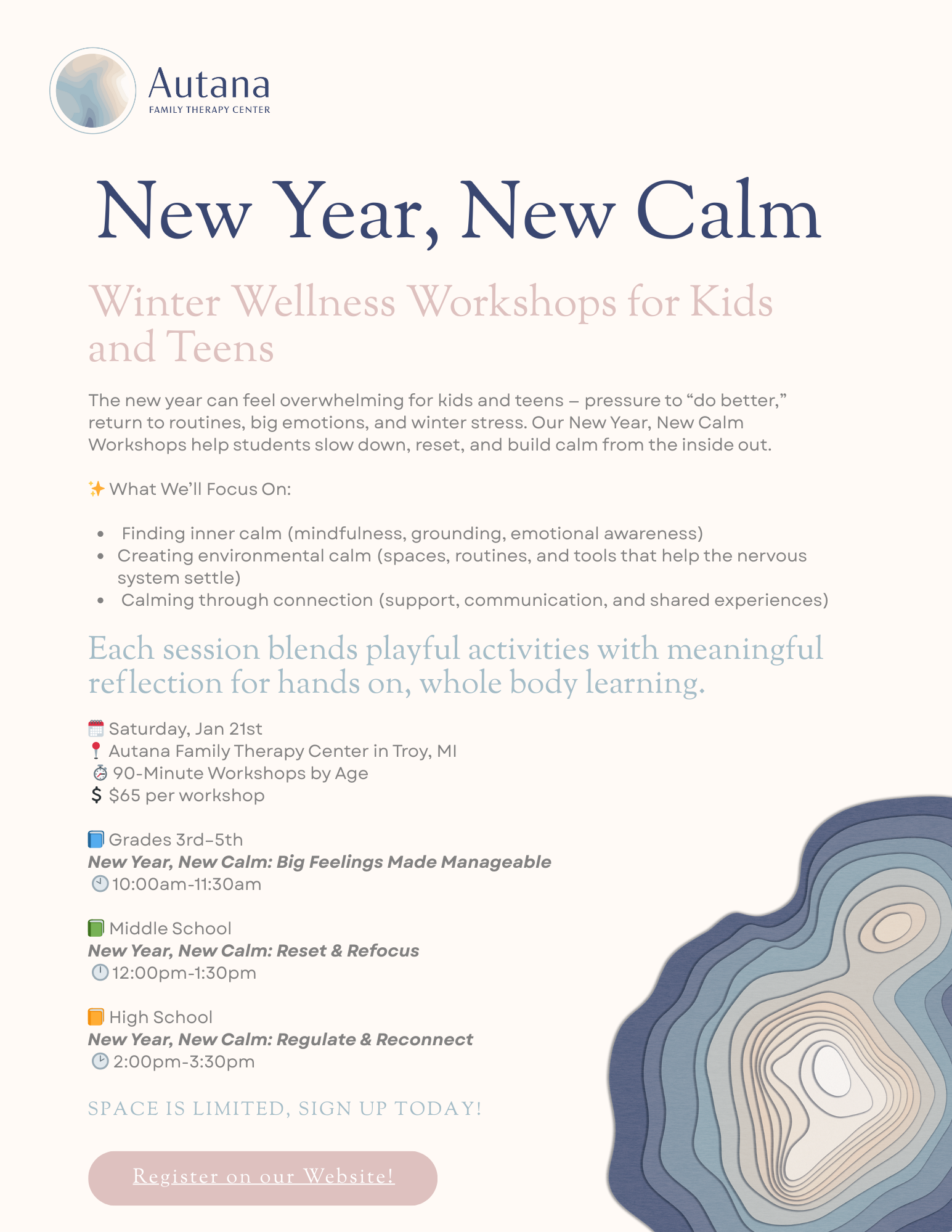 New Year, New Calm: Winter Wellness Workshop for Kids & Teens