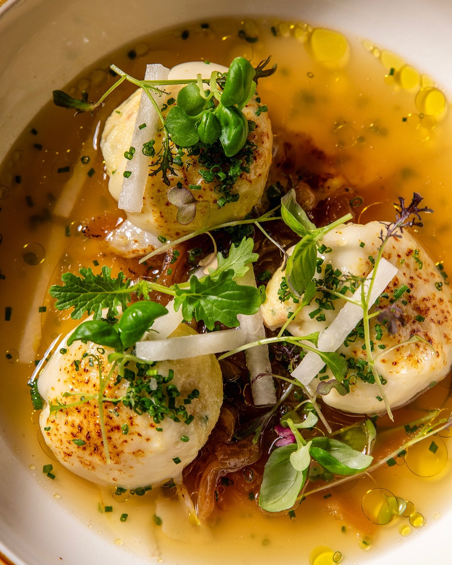📢 Update from West Village: The good news? You&rsquo;ll be able to enjoy these pillowy Gruy&egrave;re &amp; Ricotta Gnudi TOMORROW, swimming in charred onion brodo with black truffle and bone marrow. They&rsquo;re on our tasting menu and our New Yea