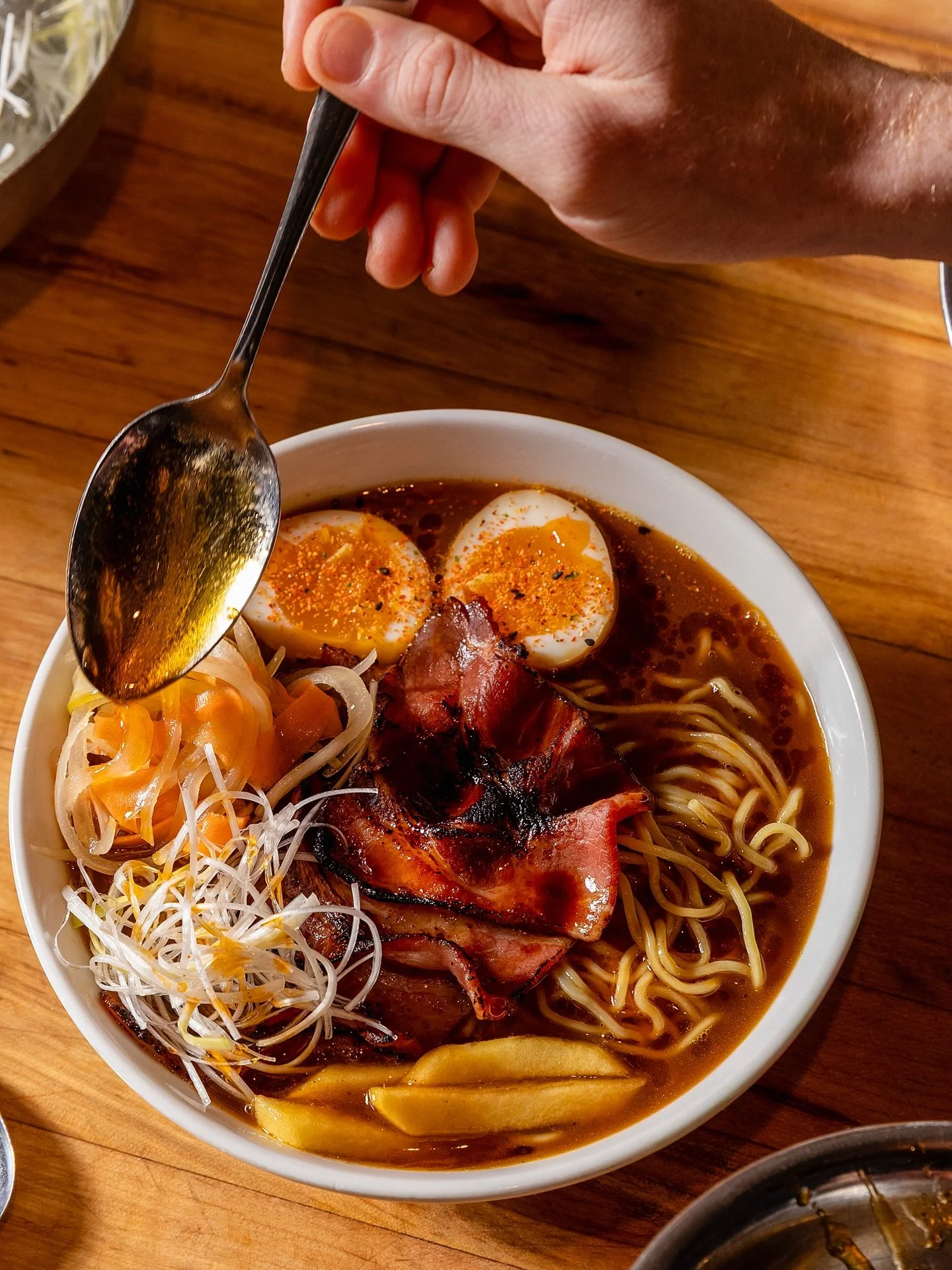 🍜 RAMEN NIGHTS HAVE ARRIVED!

Joe Simonson is obsessed with ramen. 

Like, properly obsessed. The kind of obsession that has him tweaking broths for hours when most people are asleep. Now he&rsquo;s bringing that obsession to Marrow in West Village.
