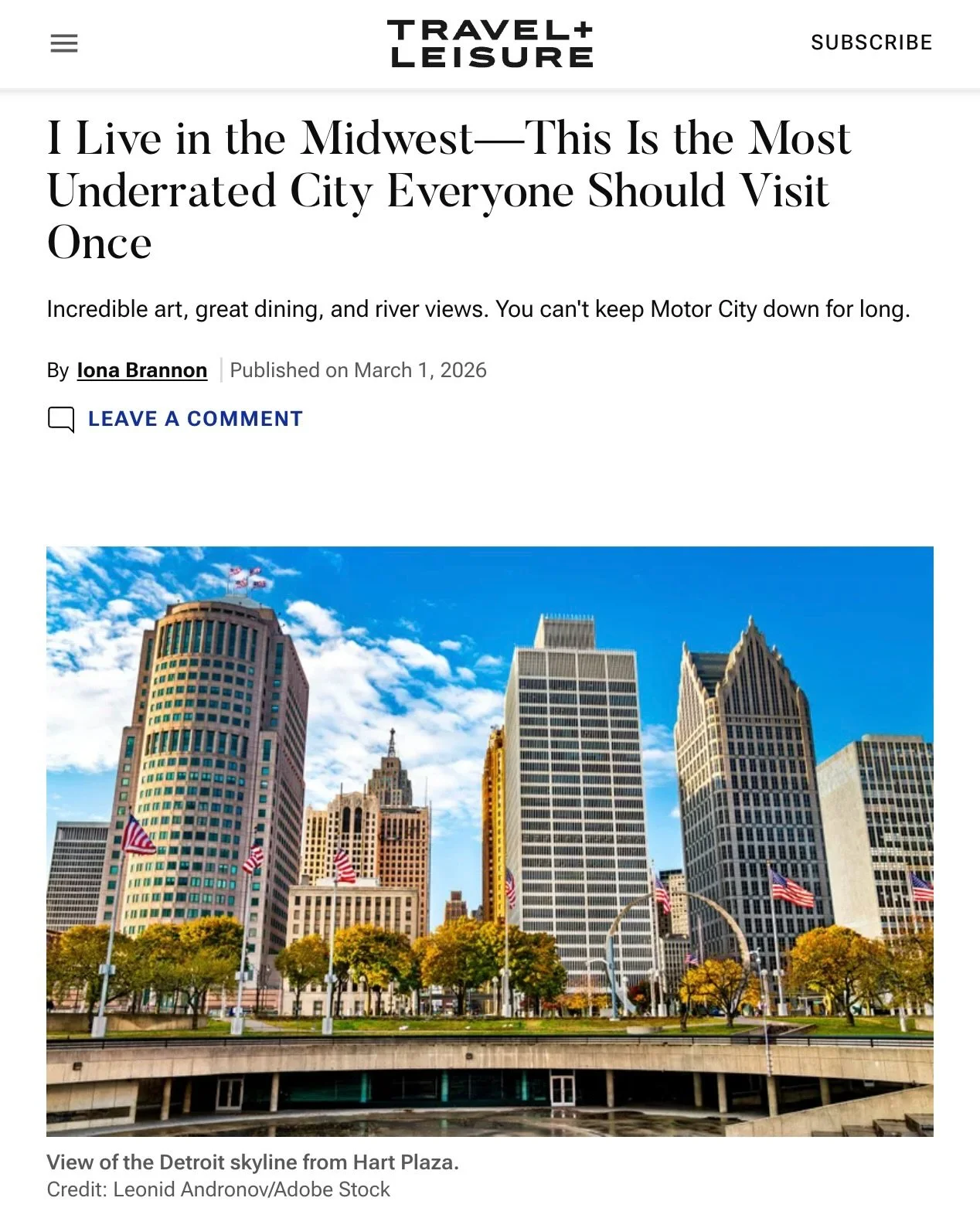 Well would you look at that 👀

@travelandleisure just dropped a love letter to Detroit and we&rsquo;re proud to be part of the story. Marrow is featured alongside some of our favorites in the city, and we wouldn&rsquo;t want it any other way.

Thank