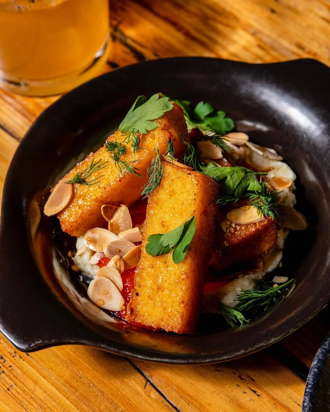 Polenta fries with gorgonzola, almond, and calabrian pepper jelly >> and Wednesday is your last chance to get them. The whole run: Polenta Fries, Spanish Octopus Spiedini, Beef Carpaccio, Endive Salad with burrata and coppa, Butcher's Bolognese