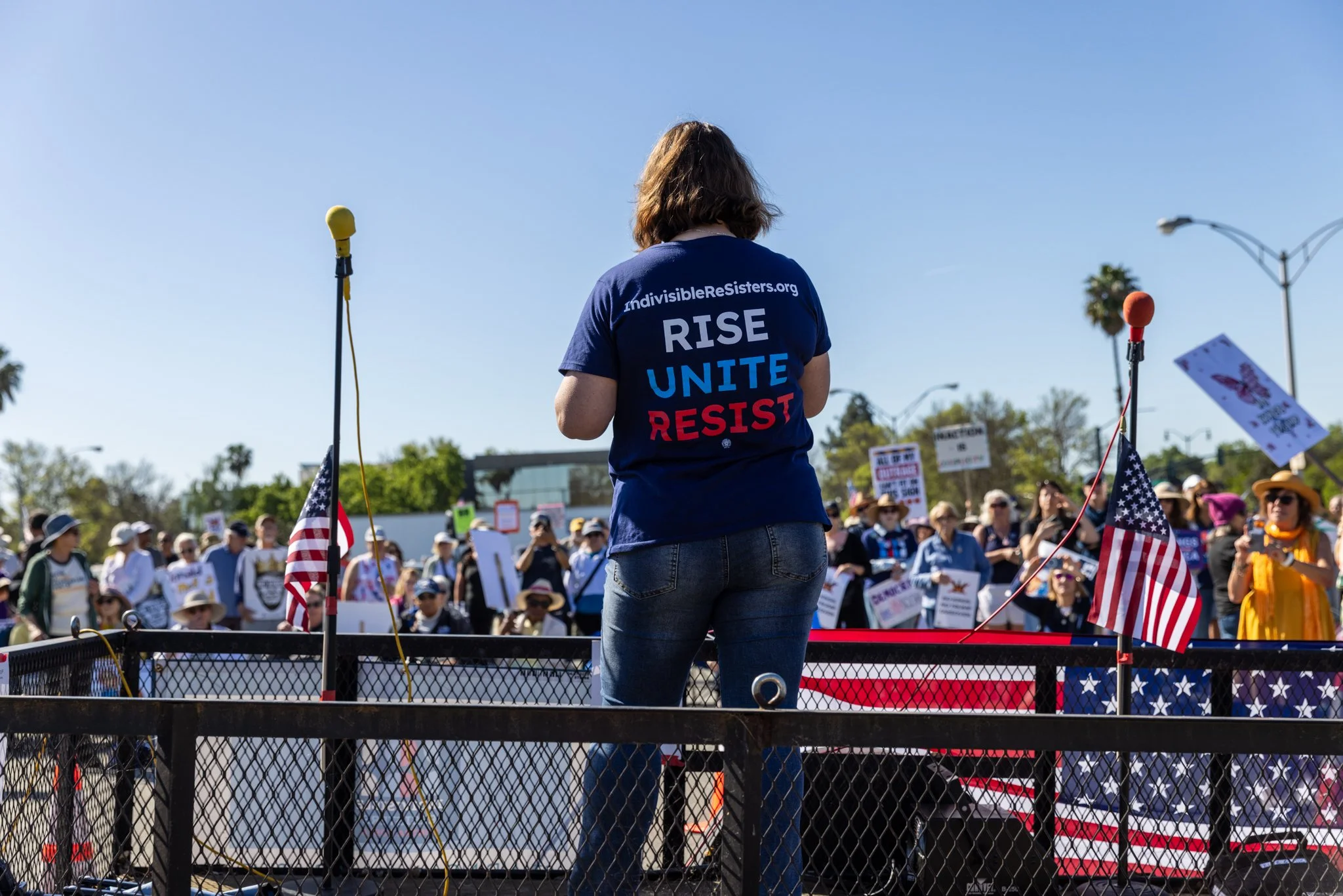 IRCC founder Kathryn speaks at Concord Rally, Sunvalley Mall - ProBonoPhoto.org/John Weekes