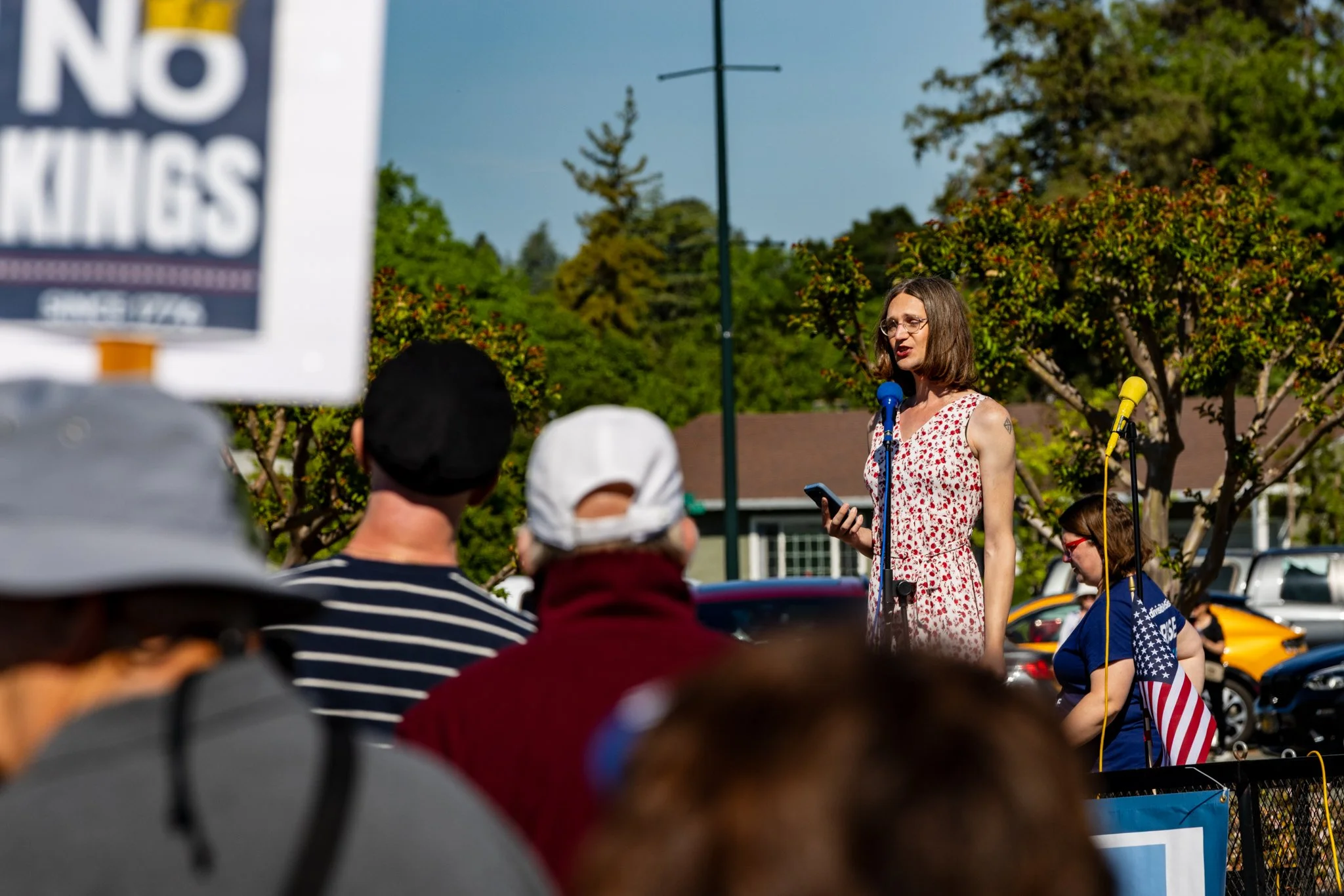 Trans activist Chappy speaks at the Concord Rally -  ProBonoPhoto.org/John Weekes