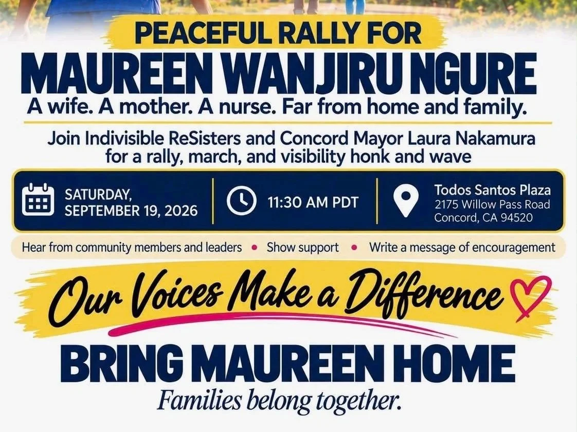Flyer for Rally for Maureen Wanjiru Ngure at Todos Santos Plaza, Sept. 19, 2026
