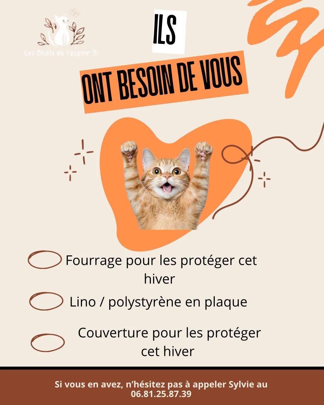 ✨ Ils ont besoin de vous&hellip; ✨
L&rsquo;hiver arrive et nos petits prot&eacute;g&eacute;s dehors ont besoin d&rsquo;&ecirc;tre mieux isol&eacute;s.
Nous recherchons urgemment :

&bull; Fourrage / paille pour isoler les abris
&bull; Lino ou plaques